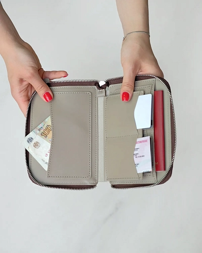 Кошелек на молнии PORTLAND Coffee - фото - 5