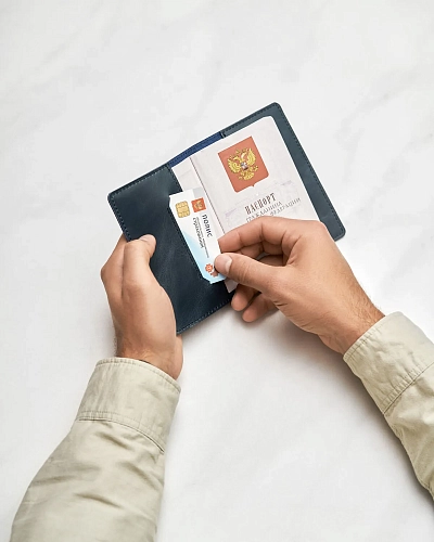 Кожаная обложка на паспорт PASS Pool - фото - 2