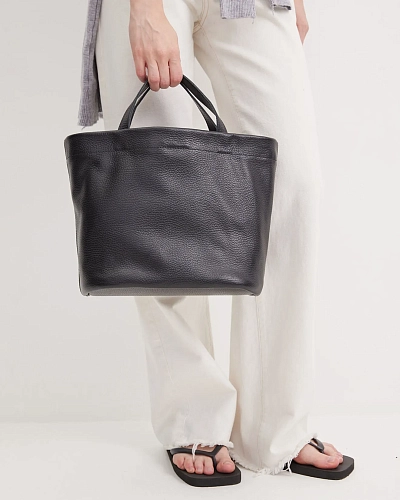 Сумка кожаная CASSIA Black Grain - фото - 8