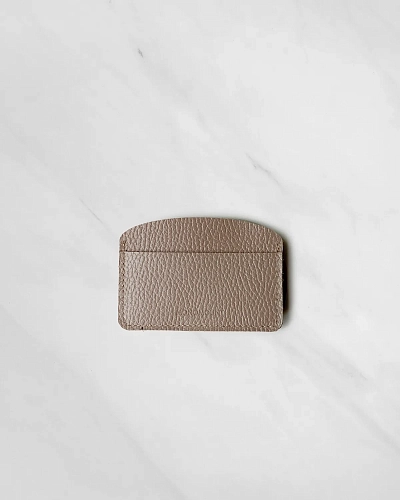 Картхолдер кожаный BILL Beige - фото - 4