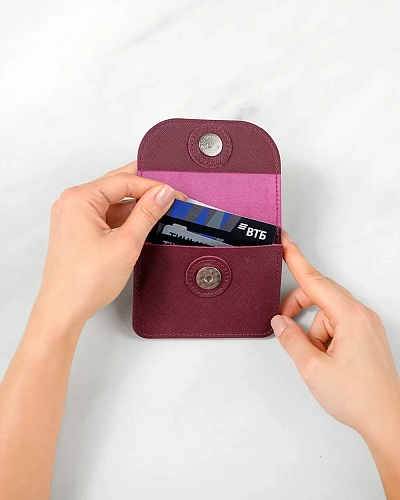 Мини кошелек кожаный AMO Wine - фото - 3