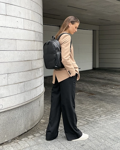 Рюкзак кожаный женский DAKOTA Black Grain - фото - 3