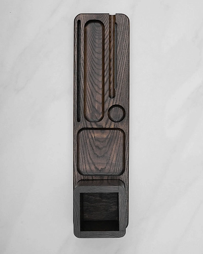 Деревянный органайзер для канцелярии Desko XL Brown - фото - 1