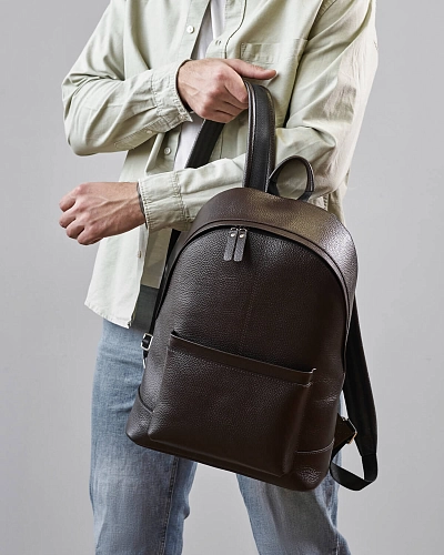 Рюкзак кожаный мужской GERALD Brown Grain - фото - 1