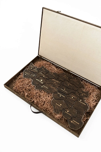 Карта Белгородской области деревянная Gold - фото - 3