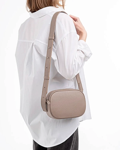 Сумка кроссбоди кожаная DAISY Beige - фото - 3