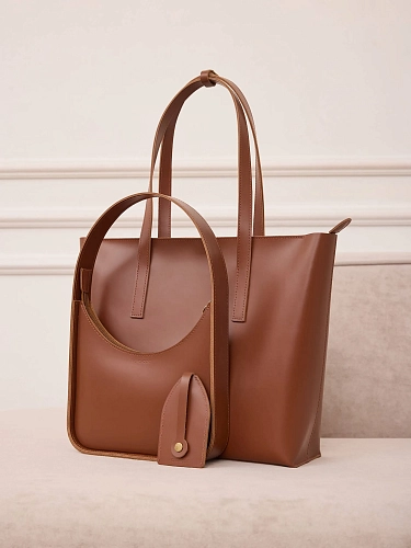 Кожаная сумка шоппер STELLA ZIP Candy