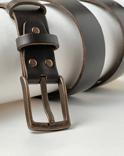 Ремень мужской FORT Brown 120-125 см в деревянной коробочке - фото - 10