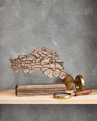 Награда деревянная с картой области NN-27 Награда деревянная с картой области NN-27