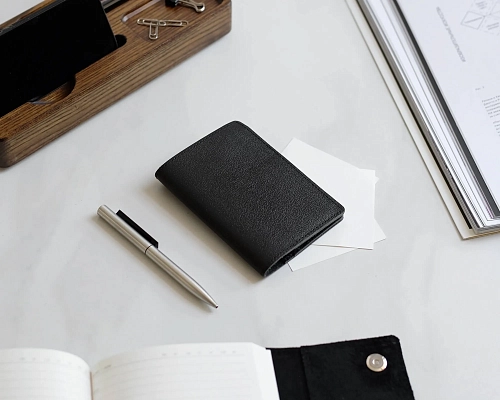 Кожаная обложка на паспорт FOLIO Black - фото - 4