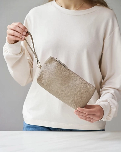 Кожаный несессер CRUISE Beige - фото - 2