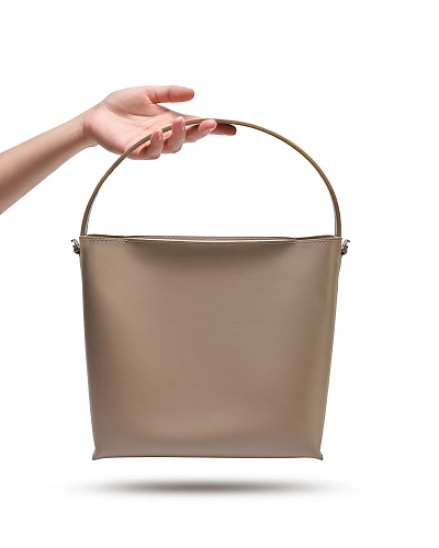 Сумка тоут кожаная TOTE Coffee - фото