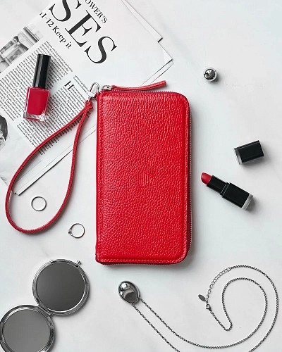 Кошелек на молнии MONTERRO Red с ремешком на руку - фото - 2
