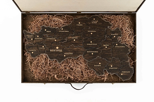 Карта Белгородской области деревянная Gold - фото - 2