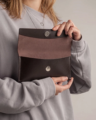 Кожаный чехол для очков SAINT TROPEZ Brown - фото - 1