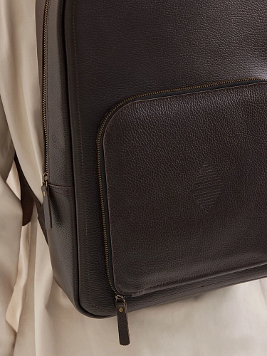 Рюкзак кожаный мужской CONRAD Brown Grain - фото - 2