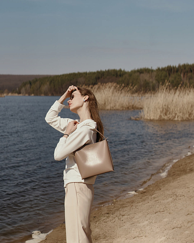 Сумка тоут кожаная TOTE Coffee - фото - 6