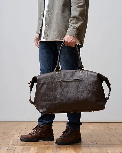 Кожаная дорожная сумка BAGGAGE Brown Grain - фото