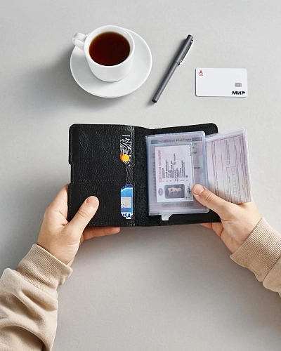 Портмоне для автодокументов FULLER DRIVE Black Grain - фото