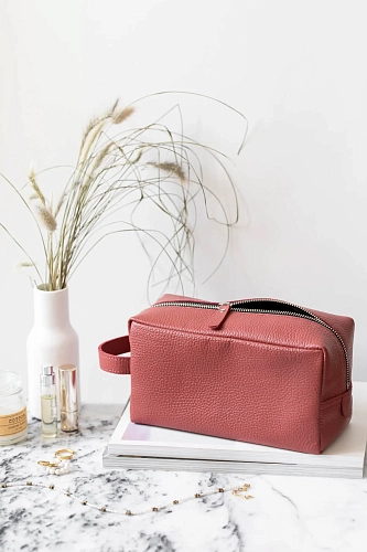 Несессер косметичка из натуральной кожи VOYAGE Blush