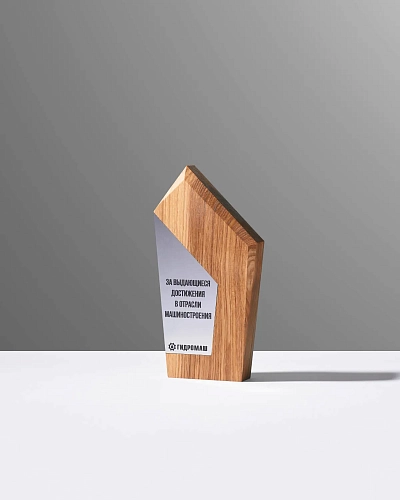 Награда деревянная NN-7 с серебристой табличкой