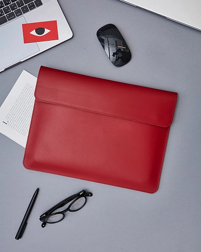 Кожаная папка для документов и ноутбука CITY Carmine - фото