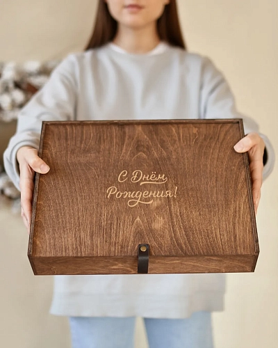 Деревянная коробка L-BOX Brown - фото