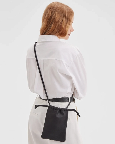 Мини-сумка на завязках Cozy Black - фото - 3