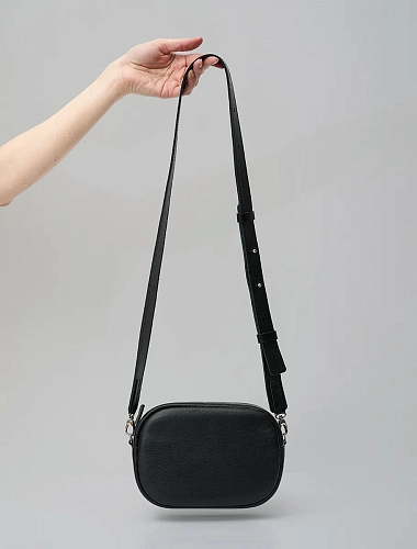 Сумка кроссбоди кожаная DAISY Black Grain - фото - 6