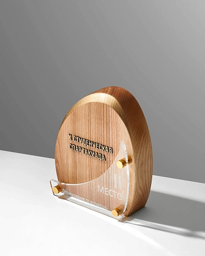 Деревянная награда NN-22 с золотой надписью