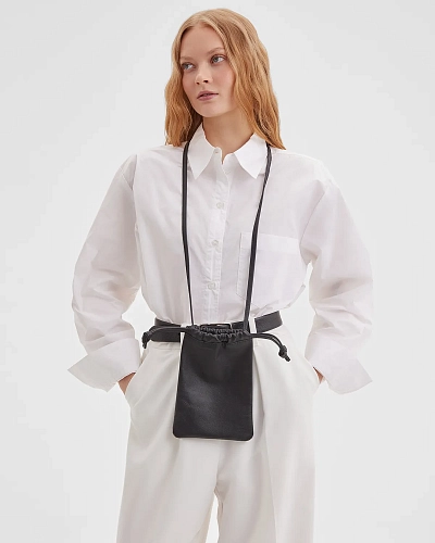 Мини-сумка на завязках Cozy Black - фото