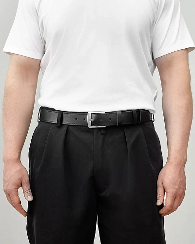 Ремень брючный мужской TYLER 120-125 см в деревянной коробочке - фото - 1