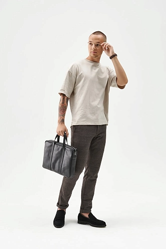 Кожаная сумка для документов EASYHOLDER Black Grain - фото - 2