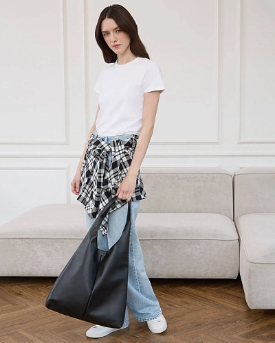 Кожаный шоппер MIA Black - фото - 2