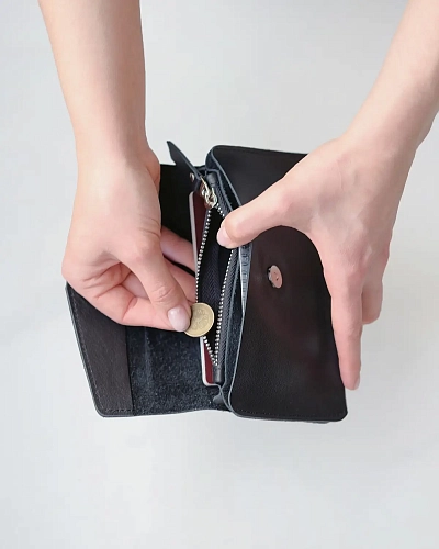 Женский кошелек кожаный ROWENA Black - фото - 6