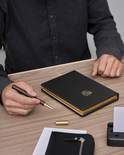 Ежедневник с гербом России ФЕДЕРАЦИЯ черный - фото - 5