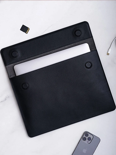 Кожаная папка для ноутбука 14 дюймов GRADE Black - фото - 2