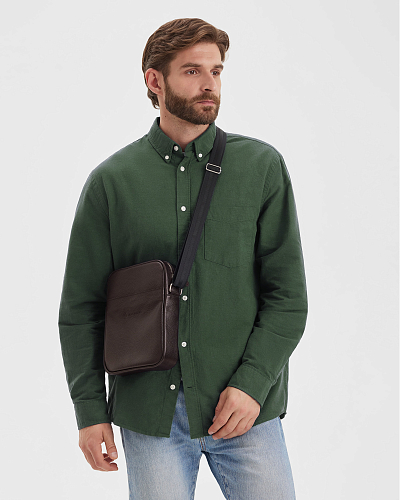 Сумка планшет мужская кожаная RUNNER Brown Grain - фото - 4