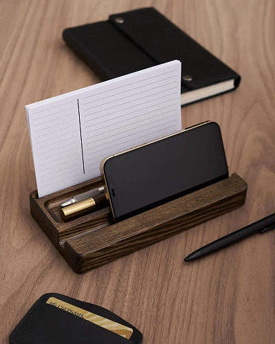 Деревянный органайзер для канцелярии Desko M Brown - фото - 2