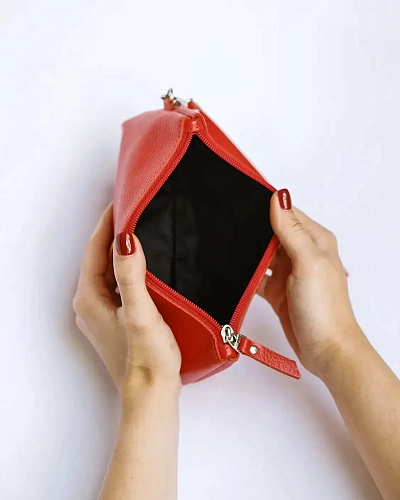 Кожаный несессер CRUISE Red - фото - 6