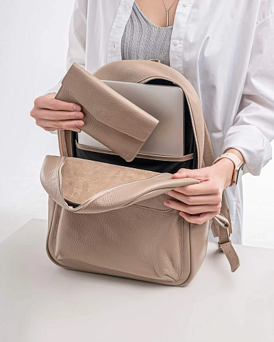 Рюкзак кожаный женский DAKOTA Beige