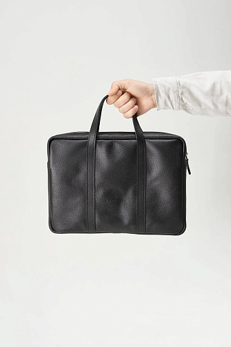 Кожаная сумка для документов EASYHOLDER Black Grain - фото - 3