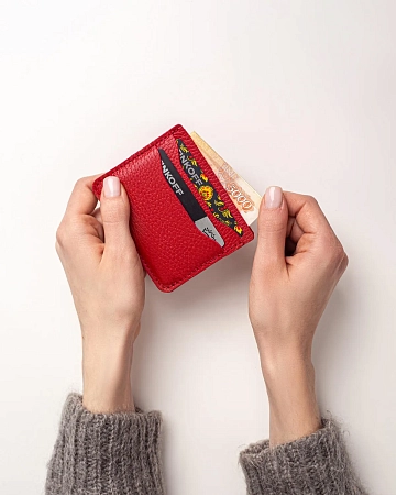 Картхолдер кожаный FLAT Red
