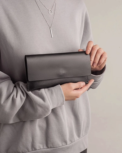 Кожаный чехол для очков SAINT TROPEZ Black - фото - 1