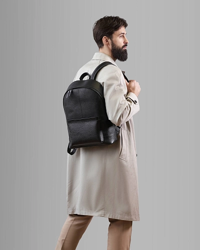 Рюкзак кожаный мужской GERALD Black Grain - фото - 4
