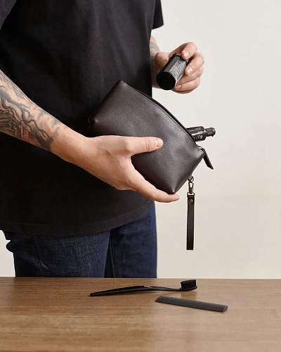 Кожаный несессер CRUISE Brown - фото - 1