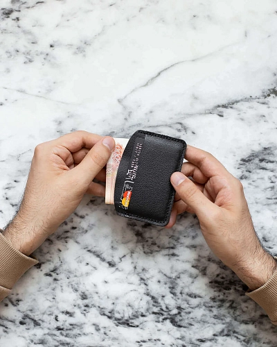 Картхолдер кожаный BILL Black - фото