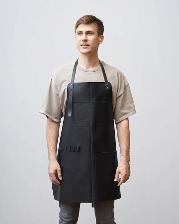 Кожаный фартук бытовой LEATHER MAN Black Кожаный фартук бытовой LEATHER MAN Black