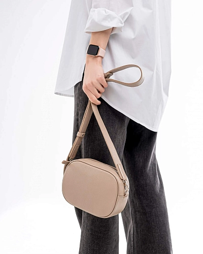 Сумка кроссбоди кожаная DAISY Beige