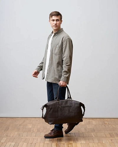 Кожаная дорожная сумка BAGGAGE Brown Grain - фото - 1